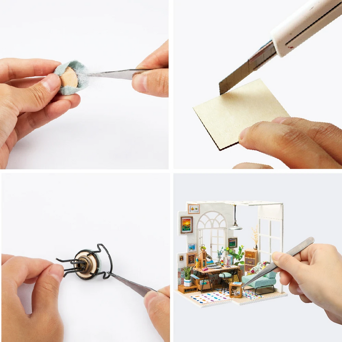 Robotime DIY Mini Dollhouse Building Model Home Decoration toys SOHO time