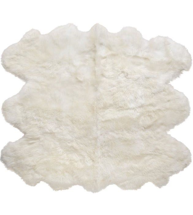 SEXTO Genuine Australian Premium Soft Sheepskin Lambskin Rug Pelt White / Ivory