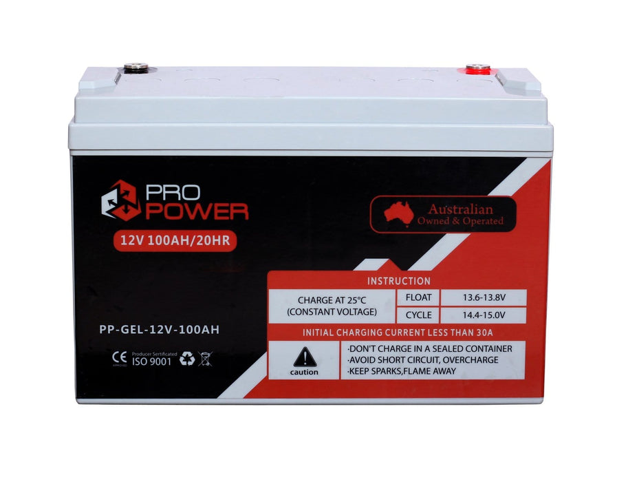 Pro Power 12V Volt 100AH GEL Deep Cycle Battery Caravan 4WD Boat Solar System