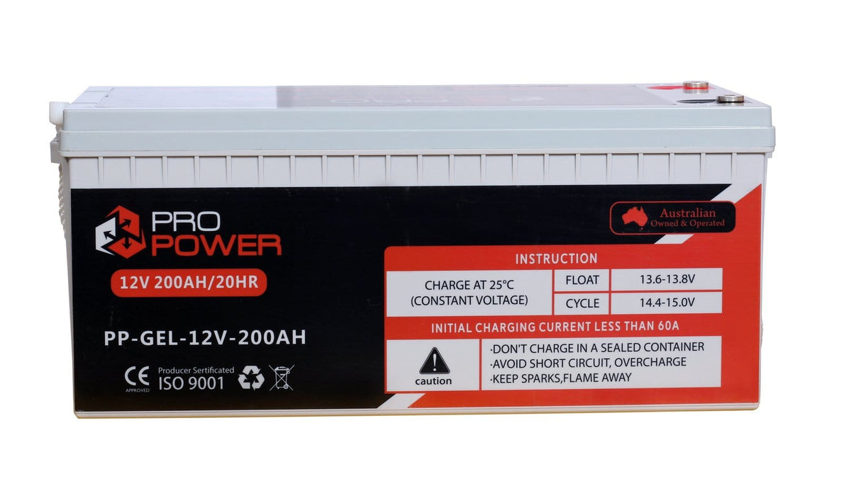 Pro Power 12V Volt 200AH GEL Deep Cycle Battery Caravan 4WD Boat Solar System