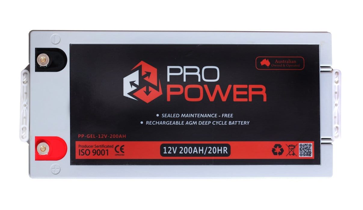 Pro Power 12V Volt 200AH GEL Deep Cycle Battery Caravan 4WD Boat Solar System