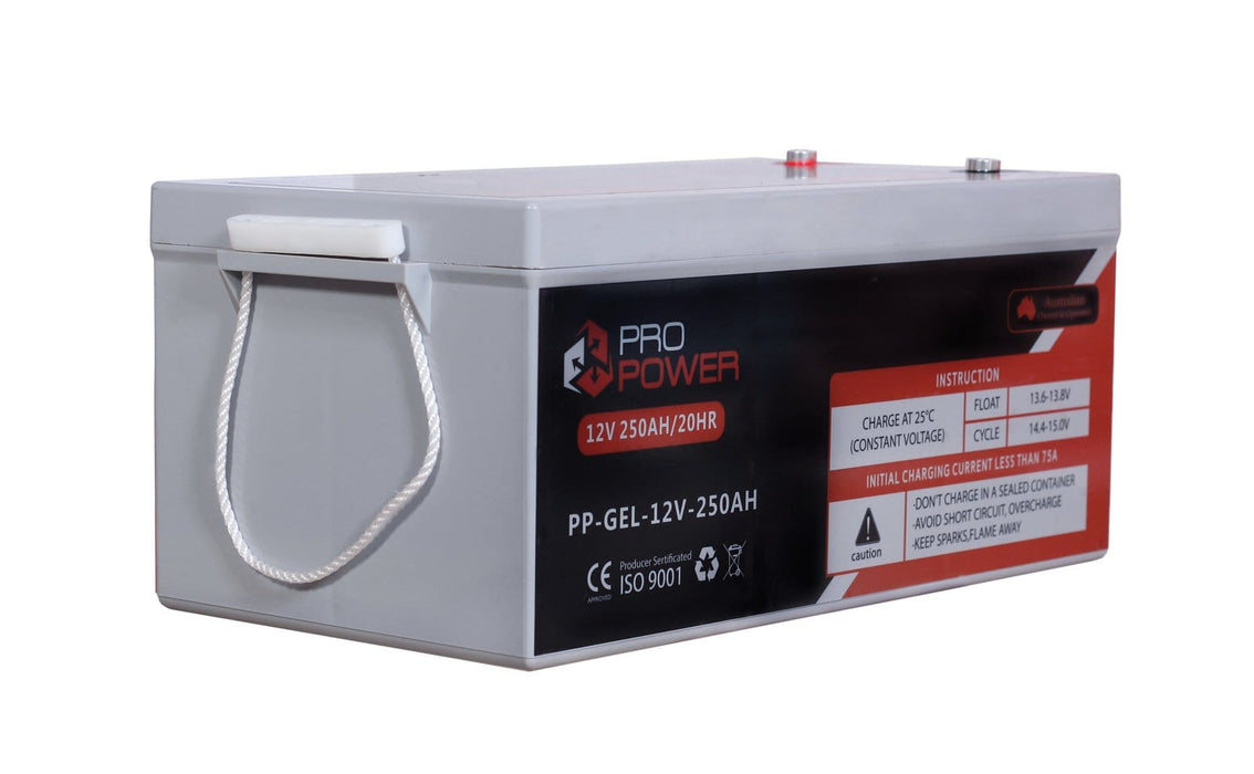 Pro Power 12V Volt 250AH GEL Deep Cycle Battery Caravan 4WD Boat Solar System