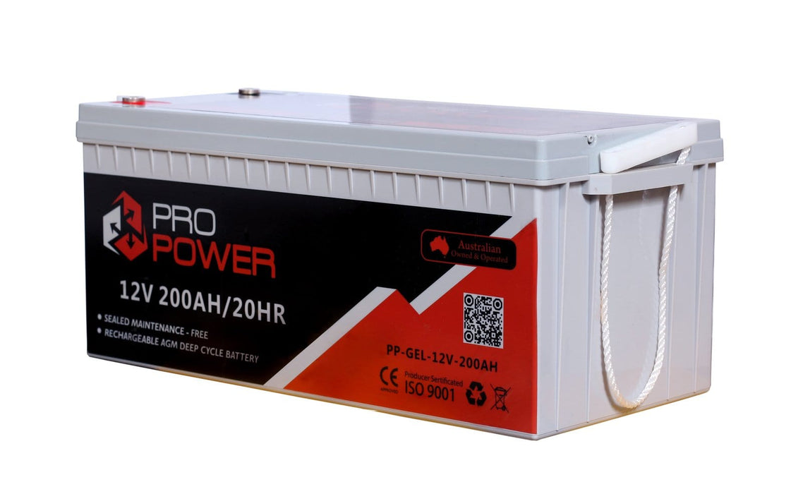 Pro Power 12V Volt 200AH GEL Deep Cycle Battery Caravan 4WD Boat Solar System