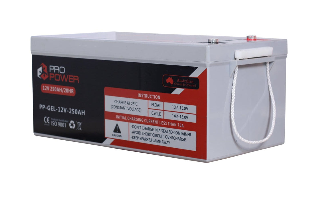 Pro Power 12V Volt 250AH GEL Deep Cycle Battery Caravan 4WD Boat Solar System