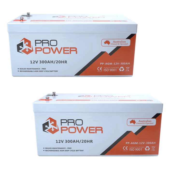 Pro Power 24V Volt 24V 300AH AGM Deepcycle Battery Bank 4wd Boat Solar System