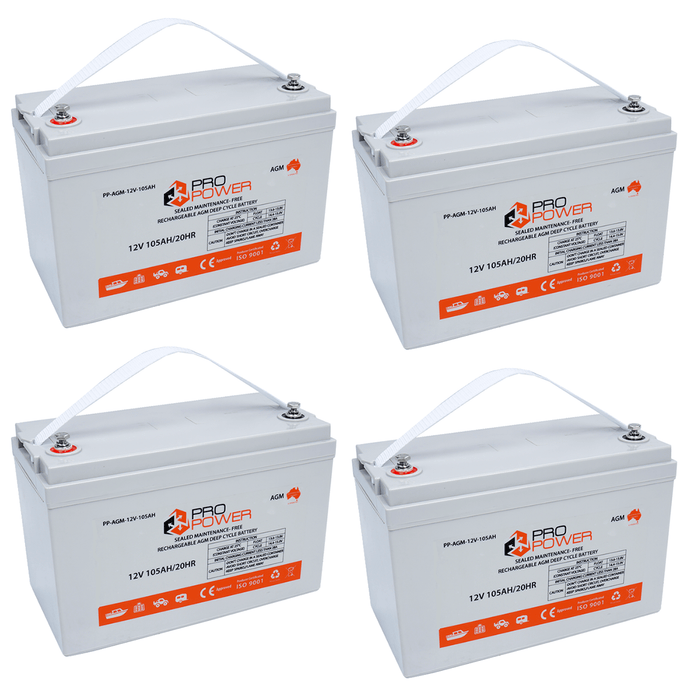 Pro Power 24V Volt 210AH AGM Deep Cycle Battery Caravan 4WD Boat Solar System