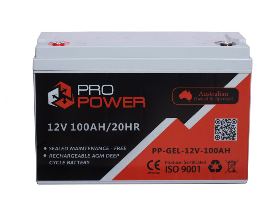 Pro Power 12V Volt 100AH GEL Deep Cycle Battery Caravan 4WD Boat Solar System