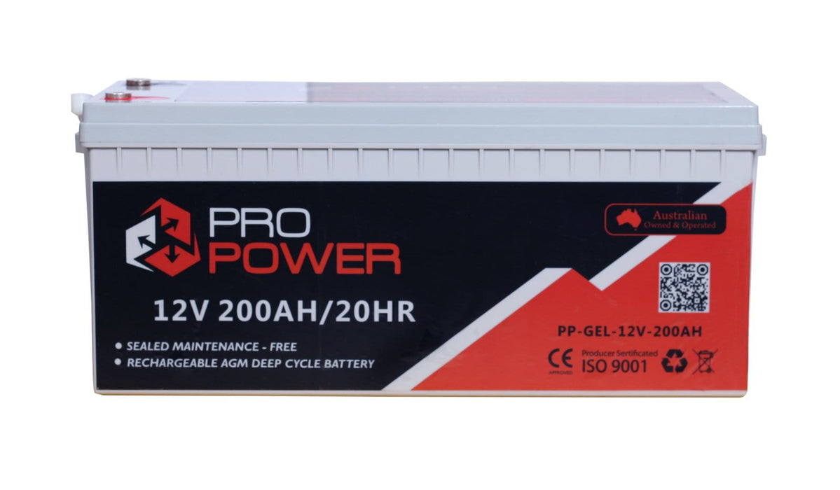 Pro Power 12V Volt 200AH GEL Deep Cycle Battery Caravan 4WD Boat Solar System