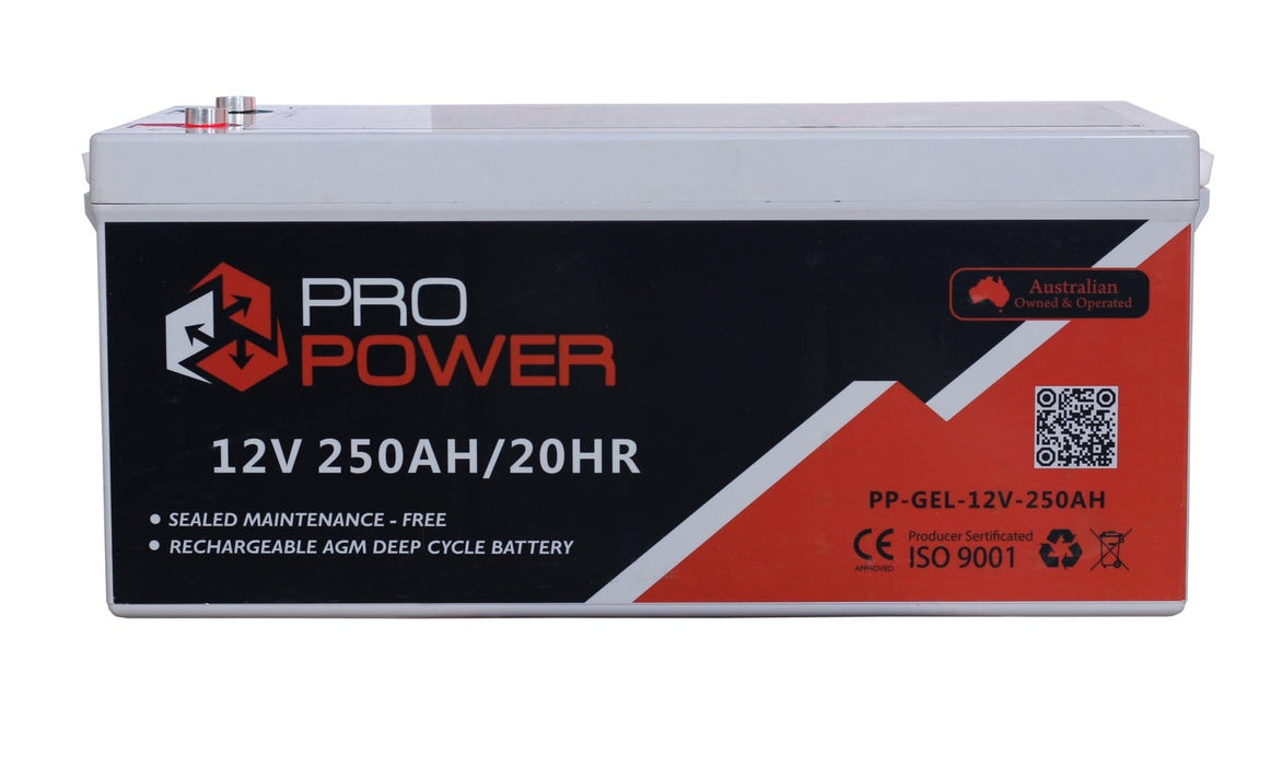 Pro Power 12V Volt 250AH GEL Deep Cycle Battery Caravan 4WD Boat Solar System