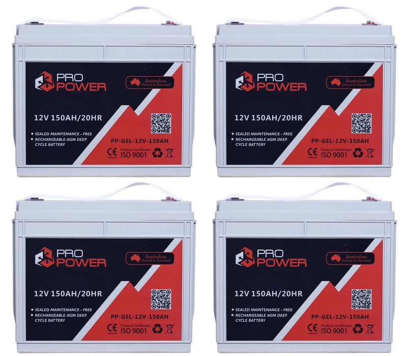 Pro Power 48V Volt 48V 150AH GEL Deepcycle Battery Bank 4wd Boat Solar System