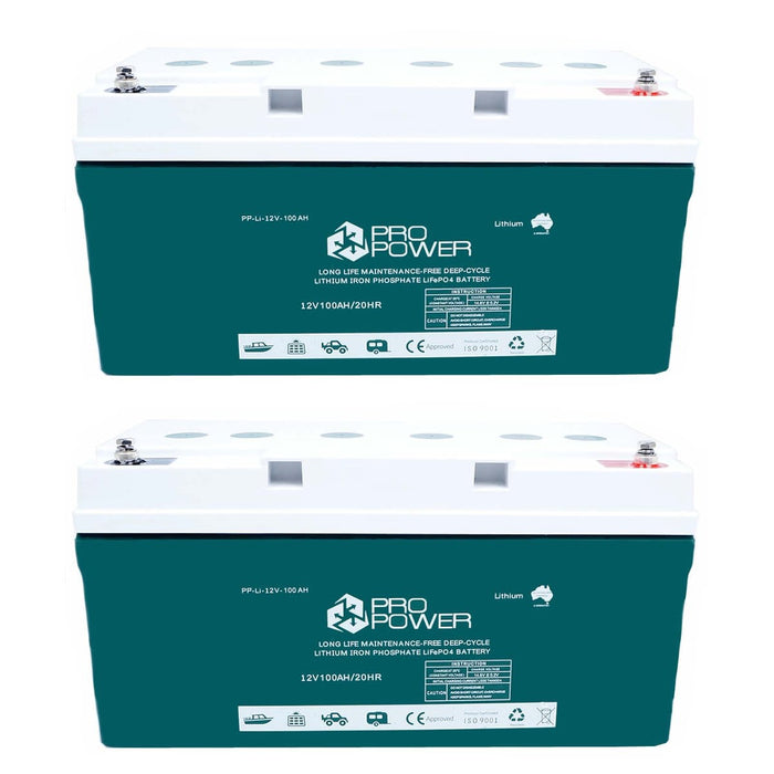 Pro Power 24V 100ah Lithium Iron LiFePo4 Deep Cycle Battery Solar 4WD Caravan