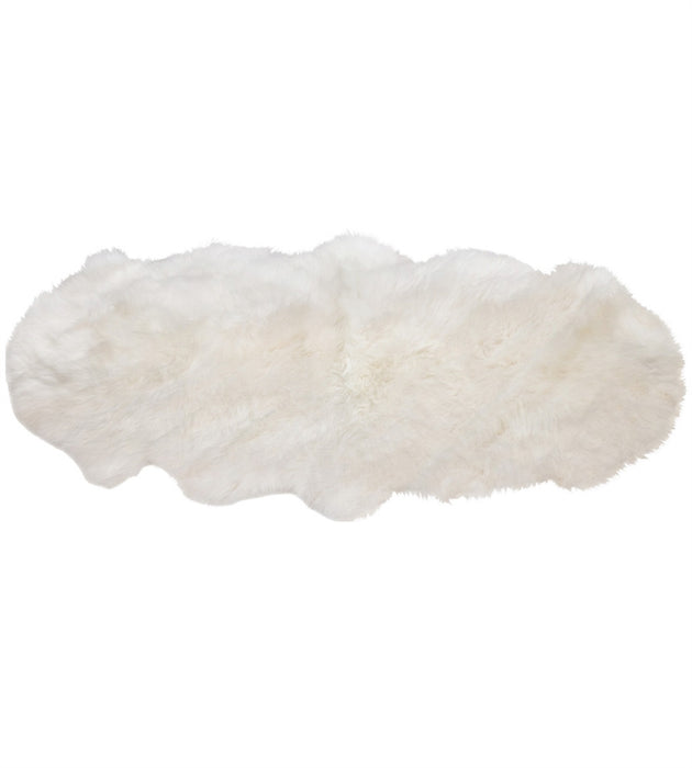 DOUBLE Genuine Australian Premium Soft Sheepskin Lambskin Rug Pelt White / Ivory