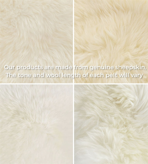 QUARTO Genuine Australian Premium Soft Sheepskin Lambskin Rug Pelt White / Ivory