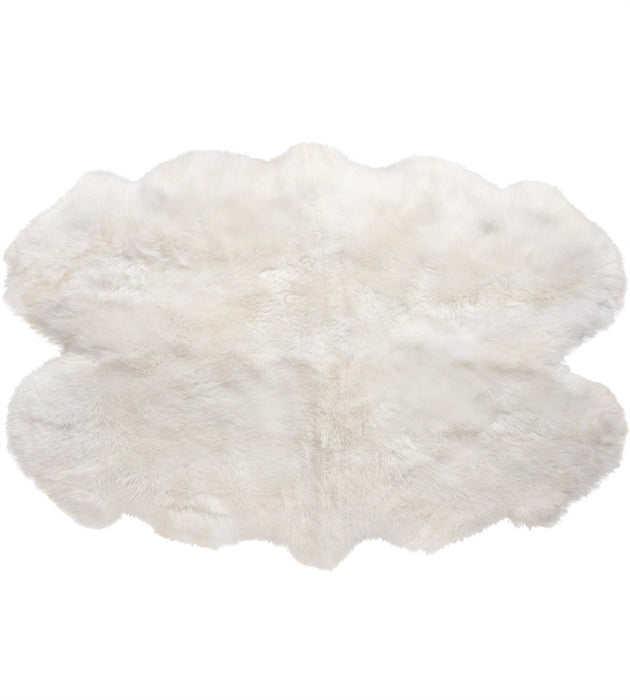 QUARTO Genuine Australian Premium Soft Sheepskin Lambskin Rug Pelt White / Ivory