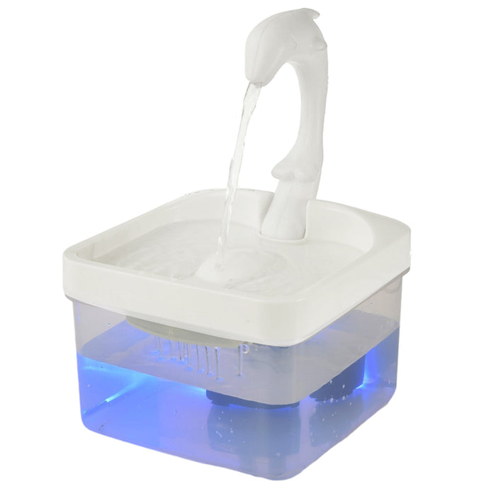 Pet Water Fountain Swan Neck Shaped Cat Water Dispenser USB Charging Automatic Drinking Fountain 2L With LED Light For Cat Dog