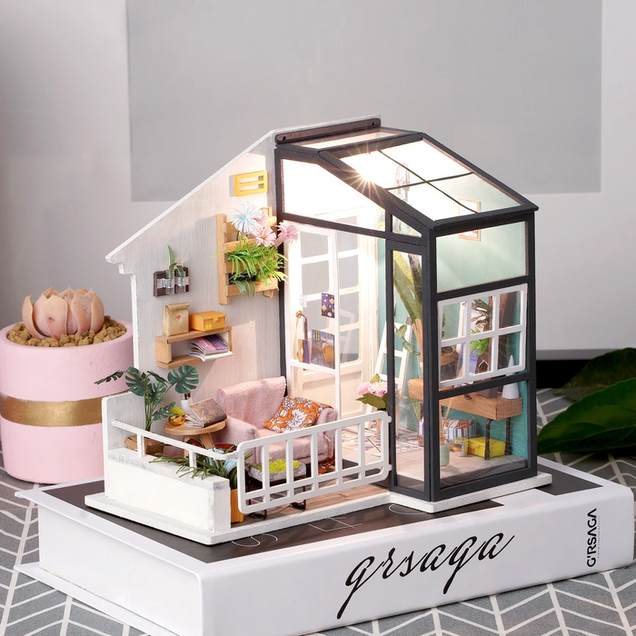 Robotime DIY Mini Dollhouse Building Model Home Decoration toys Balcony Daydreaming