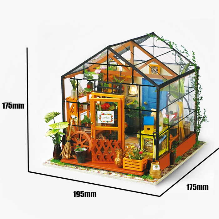 Robotime DIY Dollhouse Kit-Cathy's Flower House with LED light