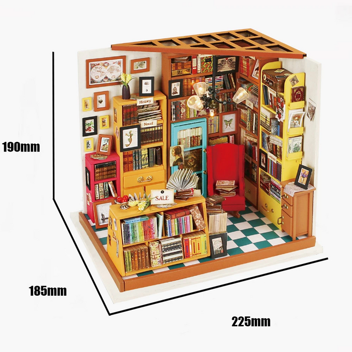 Robotime DIY Dollhouse Kit-Sam's Study with LED light