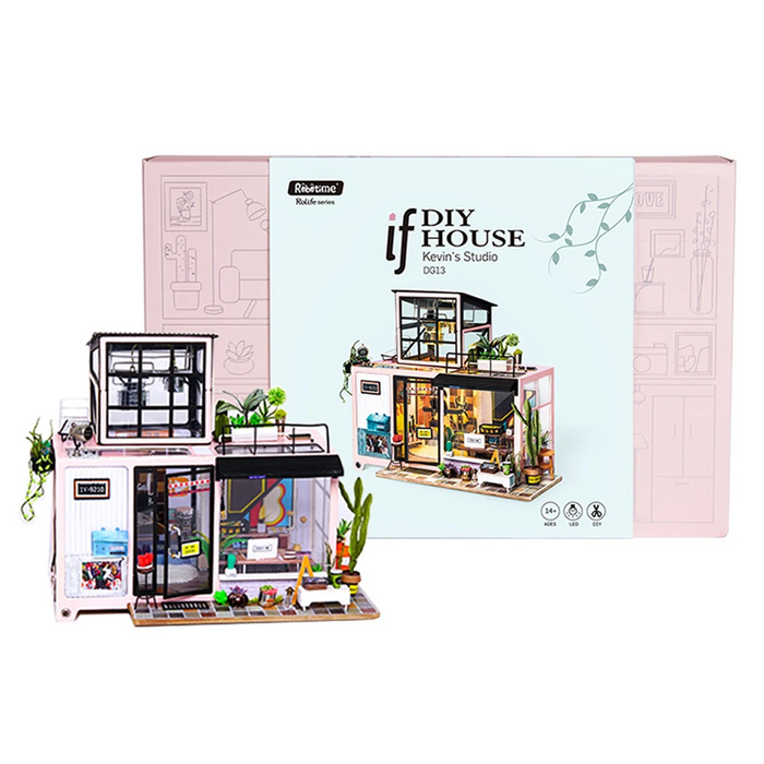 Robotime New Arrival - Dollhouse Series - Kevin's Studio with LED light
