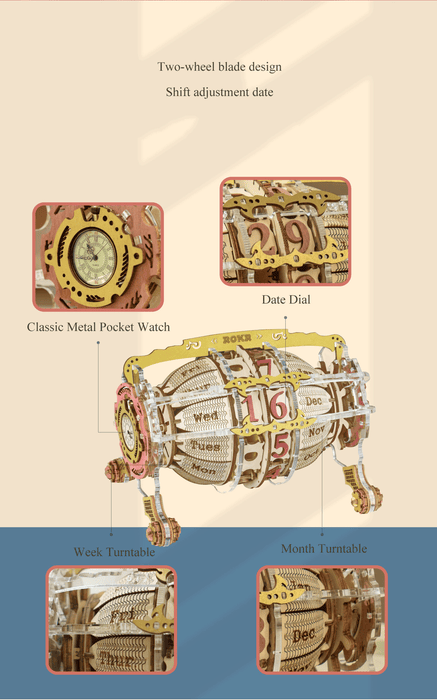 Robotime Time Engine DIY Desk Calendar LC801