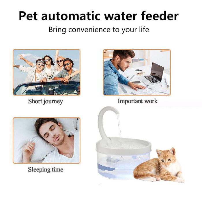 Pet Water Fountain Swan Neck Shaped Cat Water Dispenser USB Charging Automatic Drinking Fountain 2L With LED Light For Cat Dog