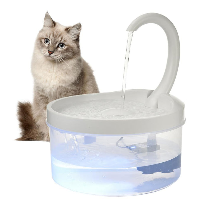 Pet Water Fountain Swan Neck Shaped Cat Water Dispenser USB Charging Automatic Drinking Fountain 2L With LED Light For Cat Dog