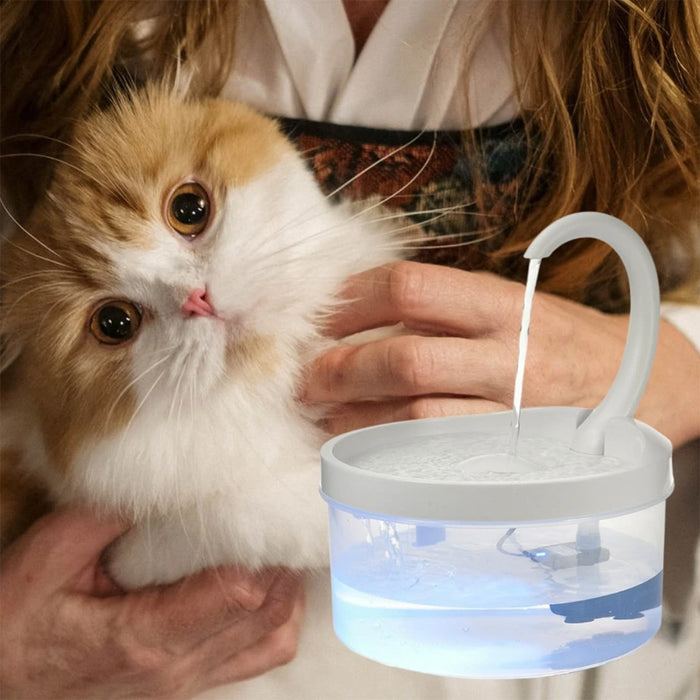 Pet Water Fountain Swan Neck Shaped Cat Water Dispenser USB Charging Automatic Drinking Fountain 2L With LED Light For Cat Dog