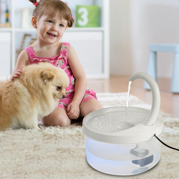 Pet Water Fountain Swan Neck Shaped Cat Water Dispenser USB Charging Automatic Drinking Fountain 2L With LED Light For Cat Dog