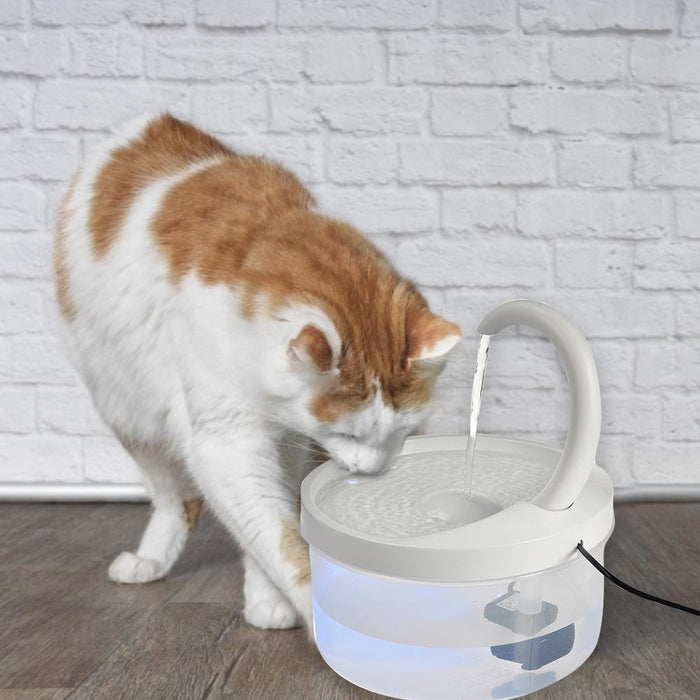 Pet Water Fountain Swan Neck Shaped Cat Water Dispenser USB Charging Automatic Drinking Fountain 2L With LED Light For Cat Dog