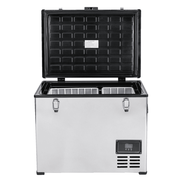 Kooltron 60L Stainless Steel Dual Compartment Fridge / Freezer Camping 12v24v 240v