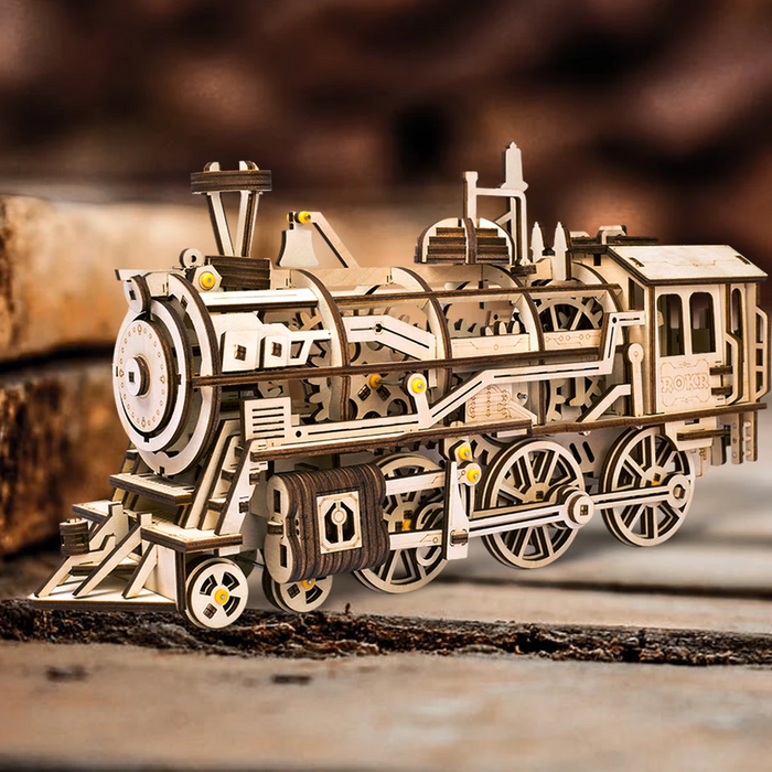 Robotime Mechanical Gears 3D Puzzle Movement Assembled Wooden Locomotive