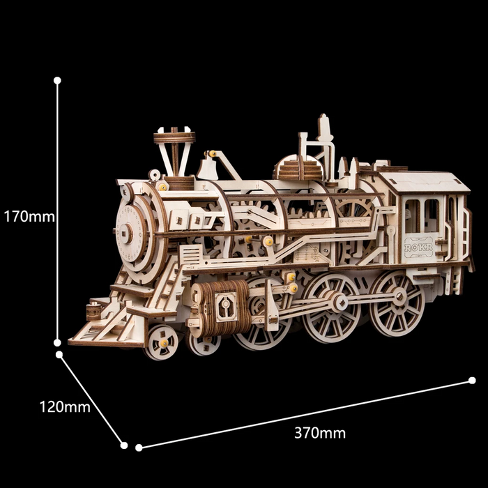 Robotime Mechanical Gears 3D Puzzle Movement Assembled Wooden Locomotive