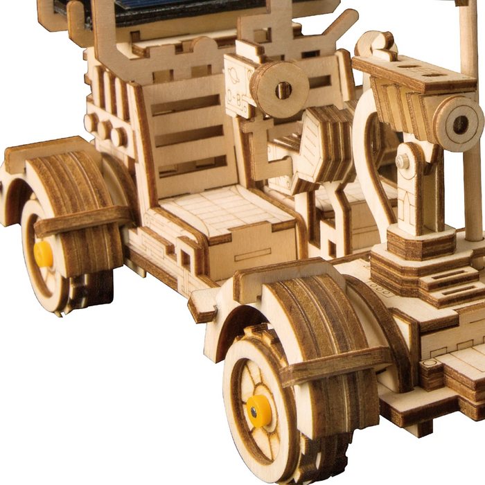 Robotime 3D Wooden Puzzle Movement Assembled Solar Energy Powered Toys Space Hunting Moon Buggy