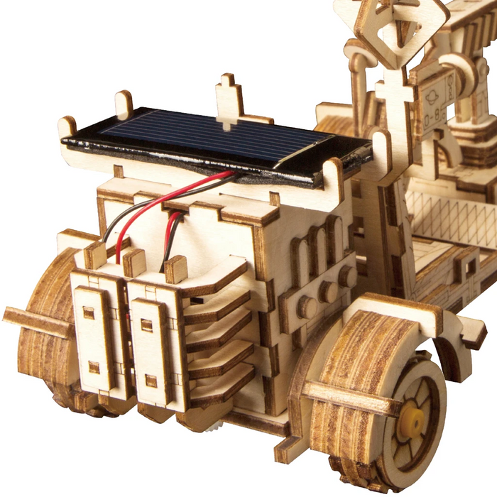 Robotime 3D Wooden Puzzle Movement Assembled Solar Energy Powered Toys Space Hunting Moon Buggy