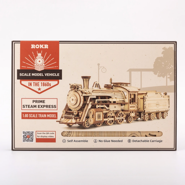 Robotime 3D Self-assembled 1:80 Scale Model Train—Prime Steam Express