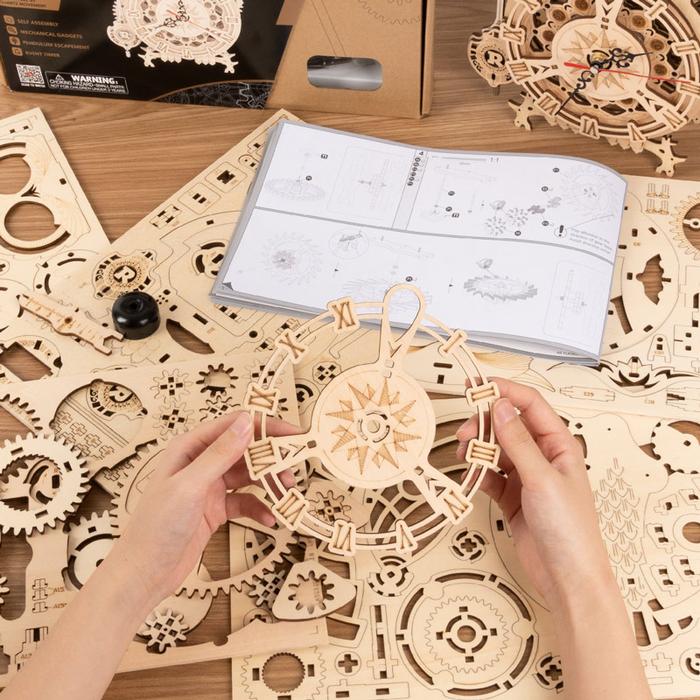 Robotime 3D Puzzle Owl Clock Battery Mechanical Gears Kit