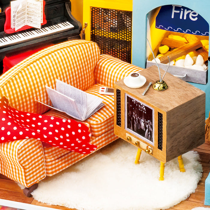 Robotime DIY Miniature Dollhouse Kit-Joy’s Peninsula Living Room