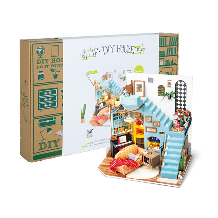 Robotime DIY Miniature Dollhouse Kit-Joy’s Peninsula Living Room