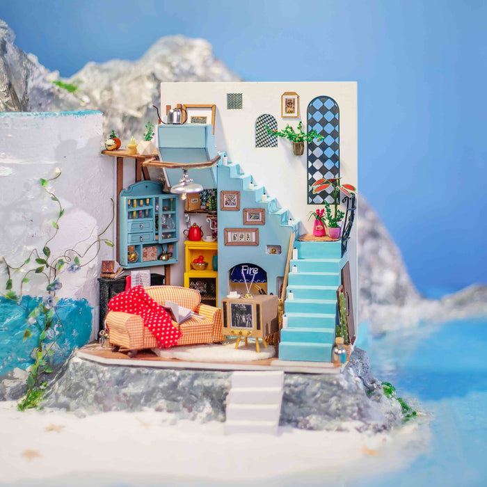 Robotime DIY Miniature Dollhouse Kit-Joy’s Peninsula Living Room