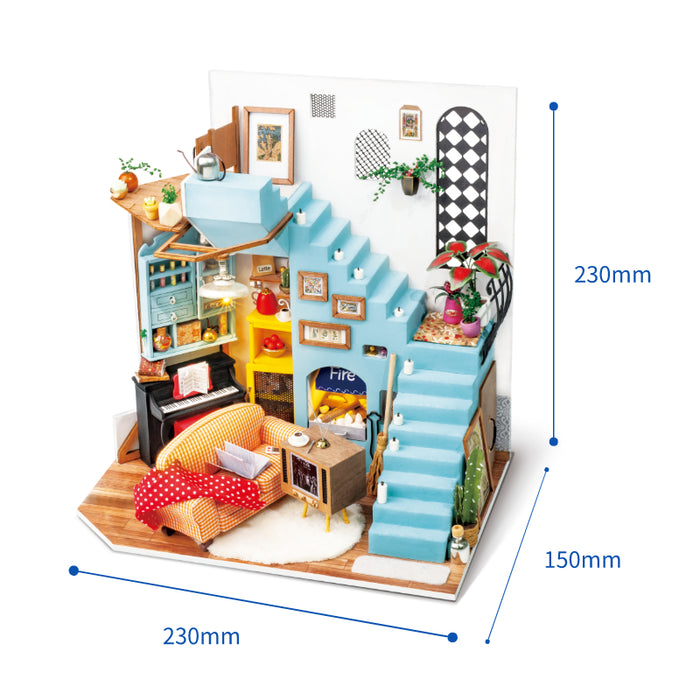 Robotime DIY Miniature Dollhouse Kit-Joy’s Peninsula Living Room