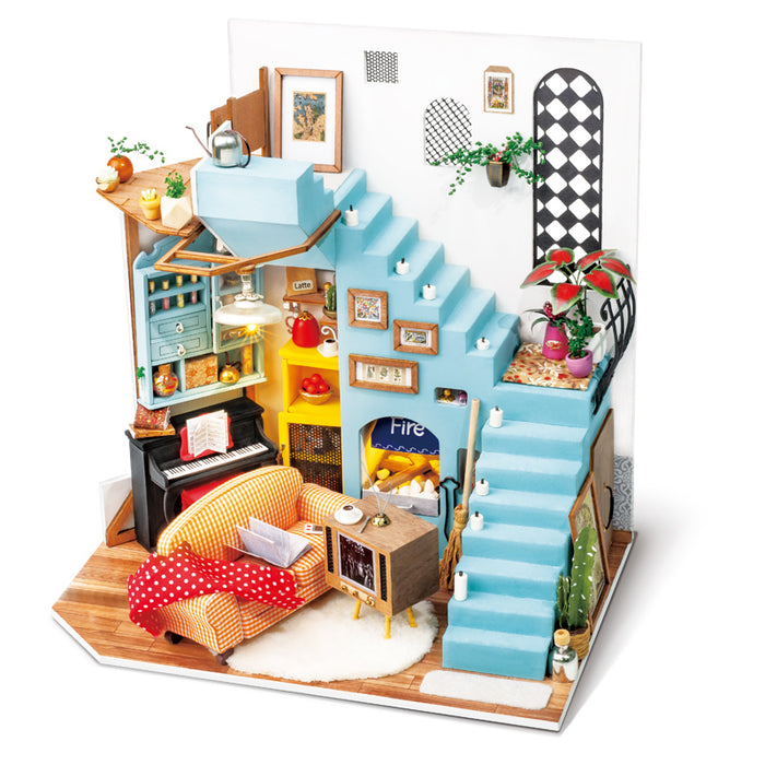 Robotime DIY Miniature Dollhouse Kit-Joy’s Peninsula Living Room