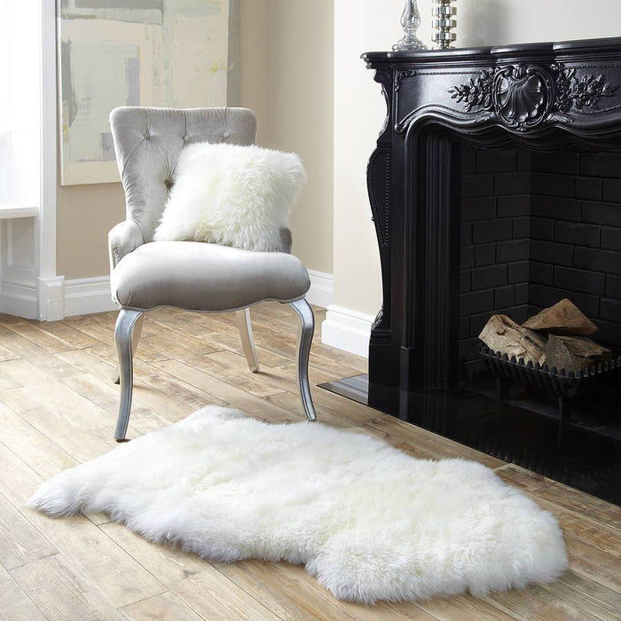 85CM Genuine Australian Premium Soft Sheepskin Lambskin Rug Pelt White / Ivory