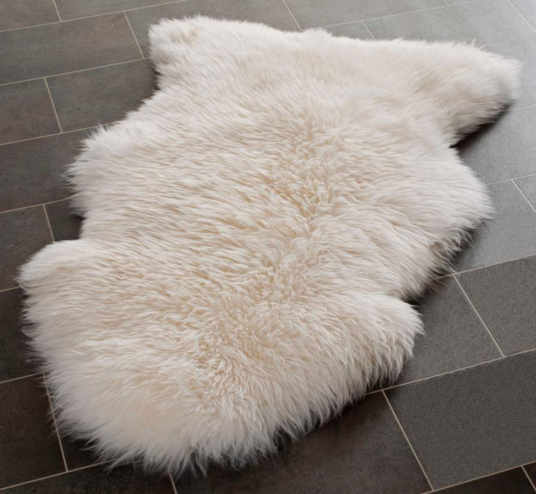 85CM Genuine Australian Premium Soft Sheepskin Lambskin Rug Pelt White / Ivory