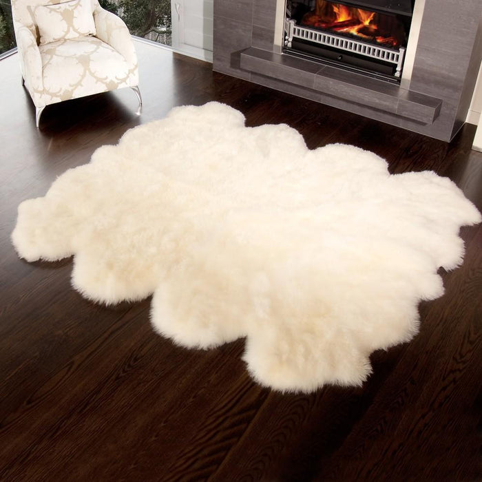 OCTO Genuine Australian Premium Soft Sheepskin Lambskin Rug Pelt White / Ivory