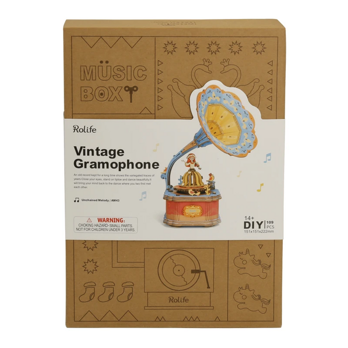 Robotime DIY Music box - Vintage Gramophone