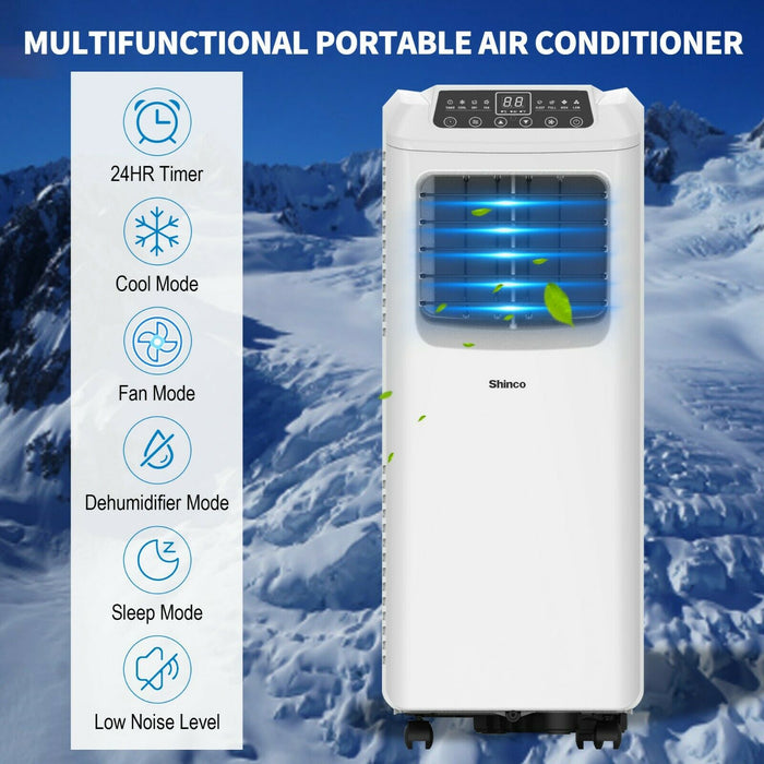 Shinco 7000 BTU Portable Air Conditioner Remote Caravan, Mobile Fan Cooler, Dehumidifier