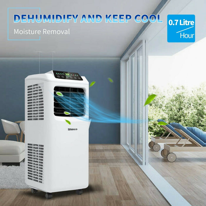 Shinco 7000 BTU Portable Air Conditioner Remote Caravan, Mobile Fan Cooler, Dehumidifier